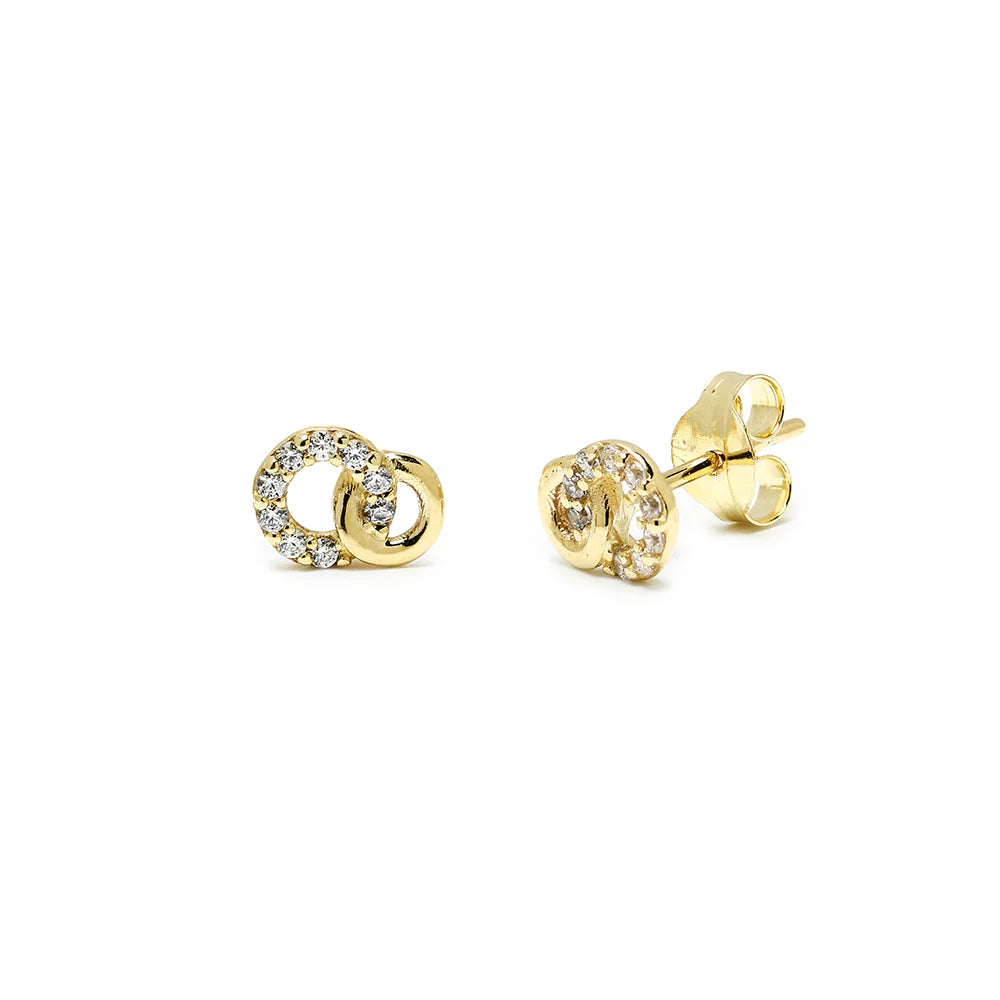 Pendientes Círculos de Oro 9K con Circonitas