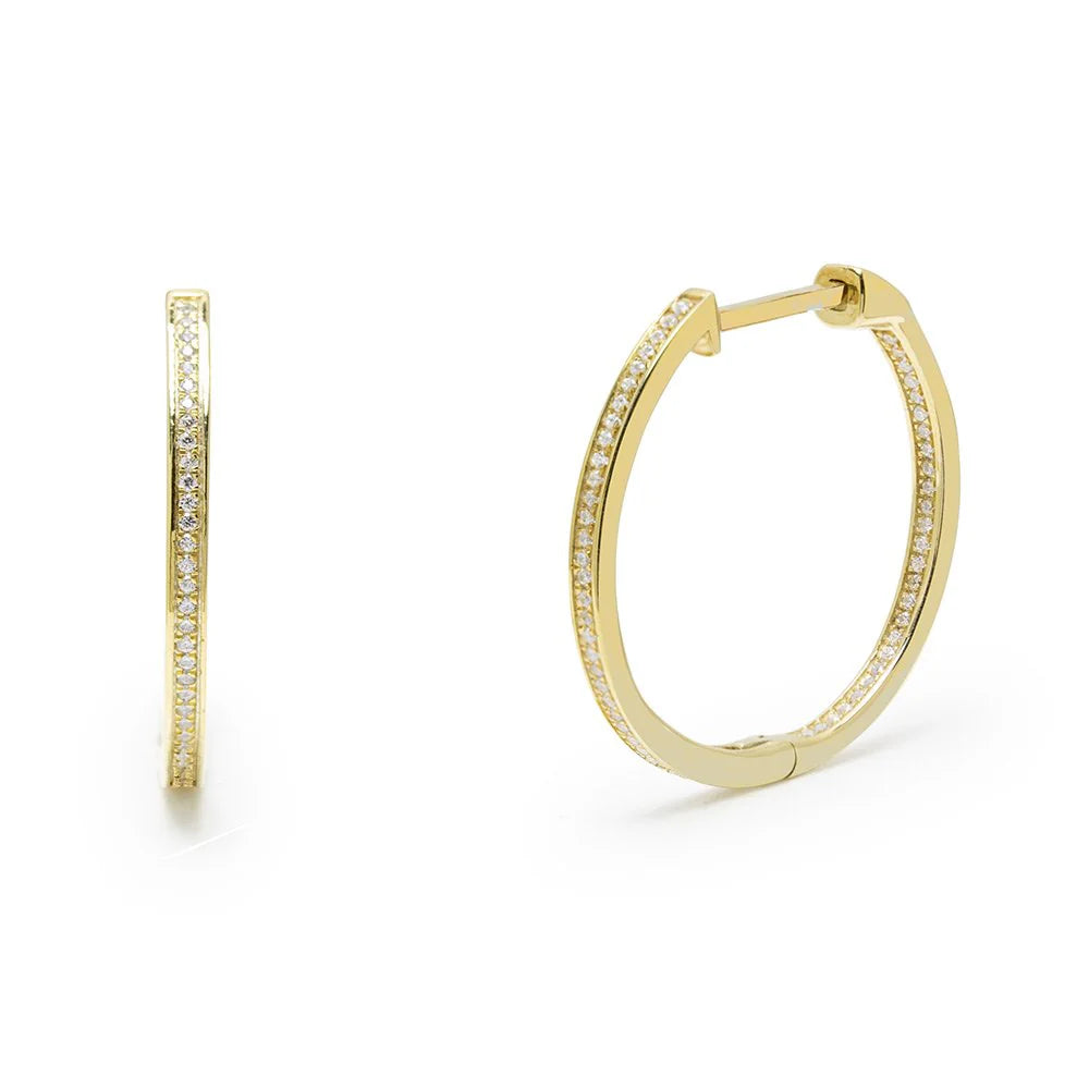 Pendientes Aro de Oro 18K para Mujer con Diamantes
