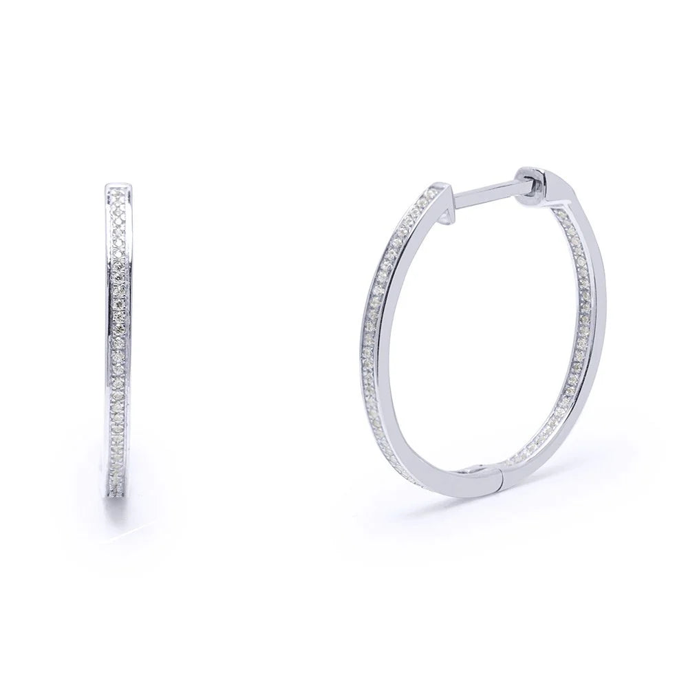 Pendientes Aro de Oro 18K para Mujer con Diamantes
