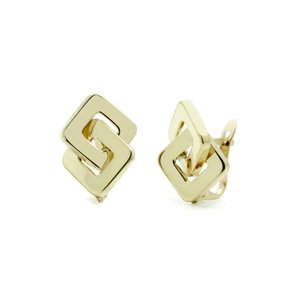 Pendientes Rombos Entrelazados de Oro 18K