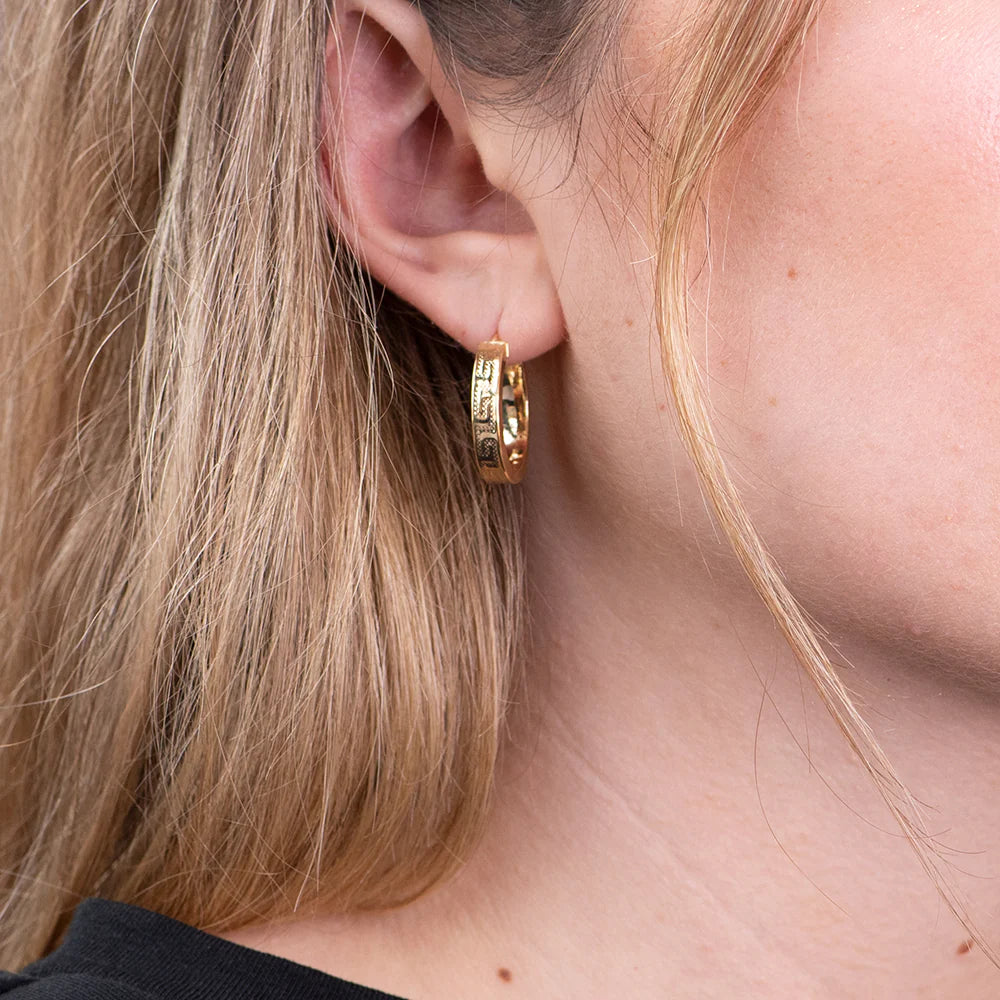 Pendientes Aro Greca de Oro 9K