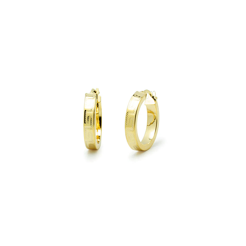 Pendientes Aro Greca de Oro 9K