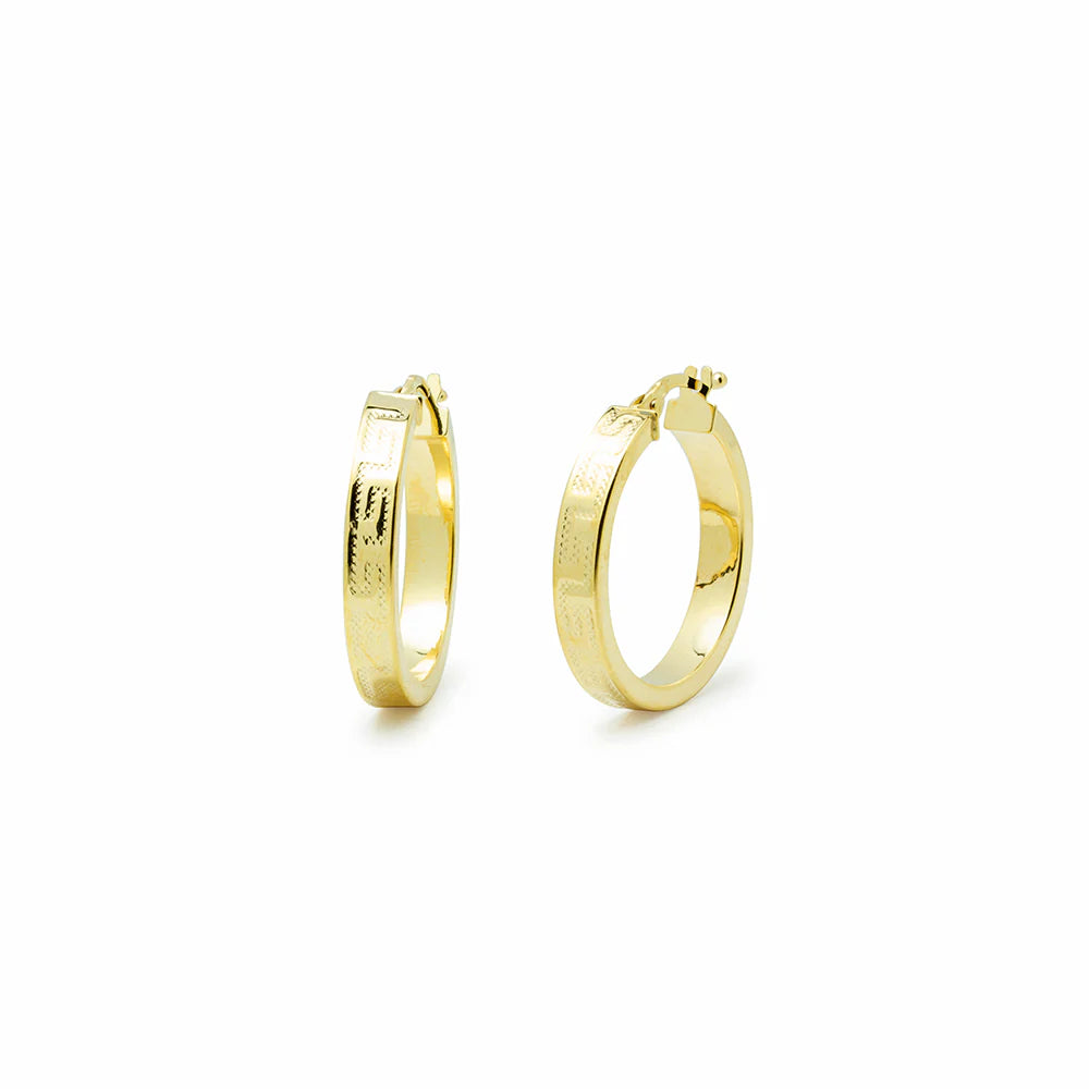 Pendientes Aro Cuadrado Greca de Oro 9K
