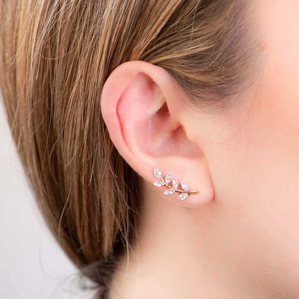 Pendientes trepadores Espigas Oro