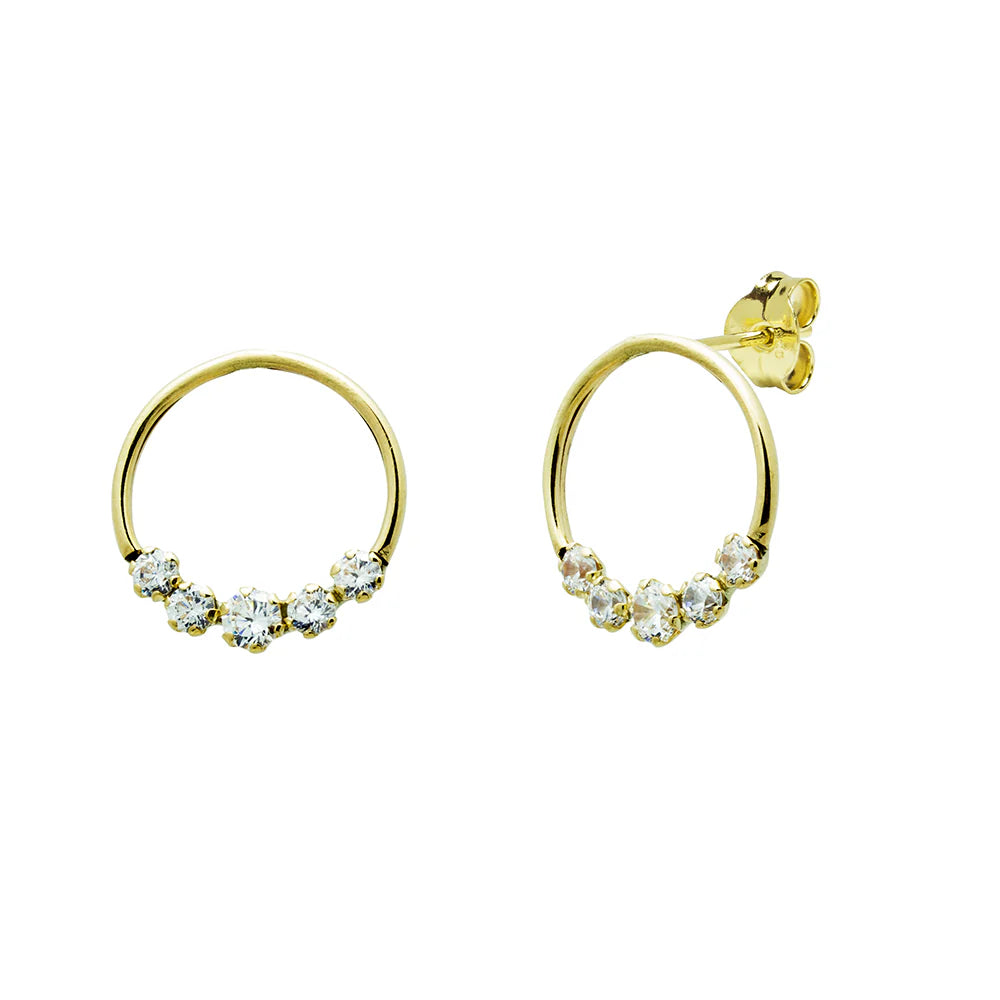 Pendientes Círculo de Oro con Circonitas