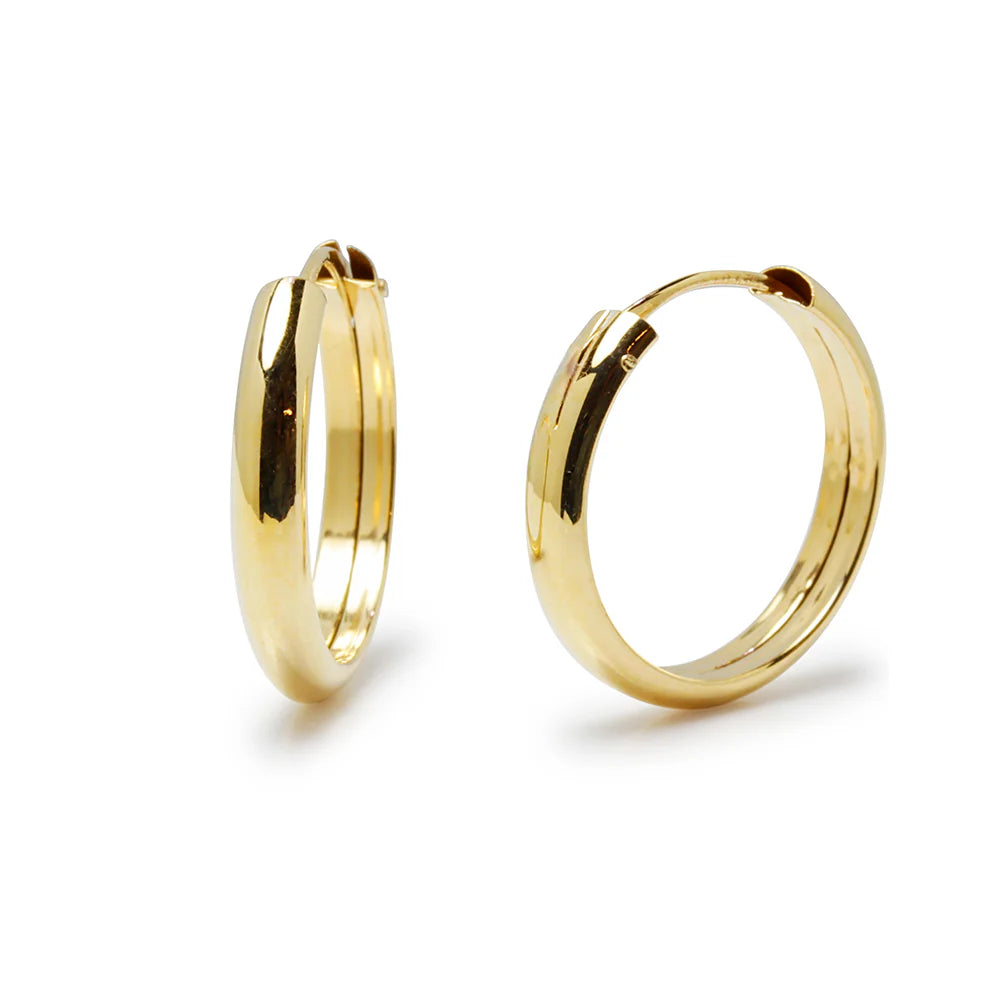 Pendientes Aro Media Caña de Oro 18K