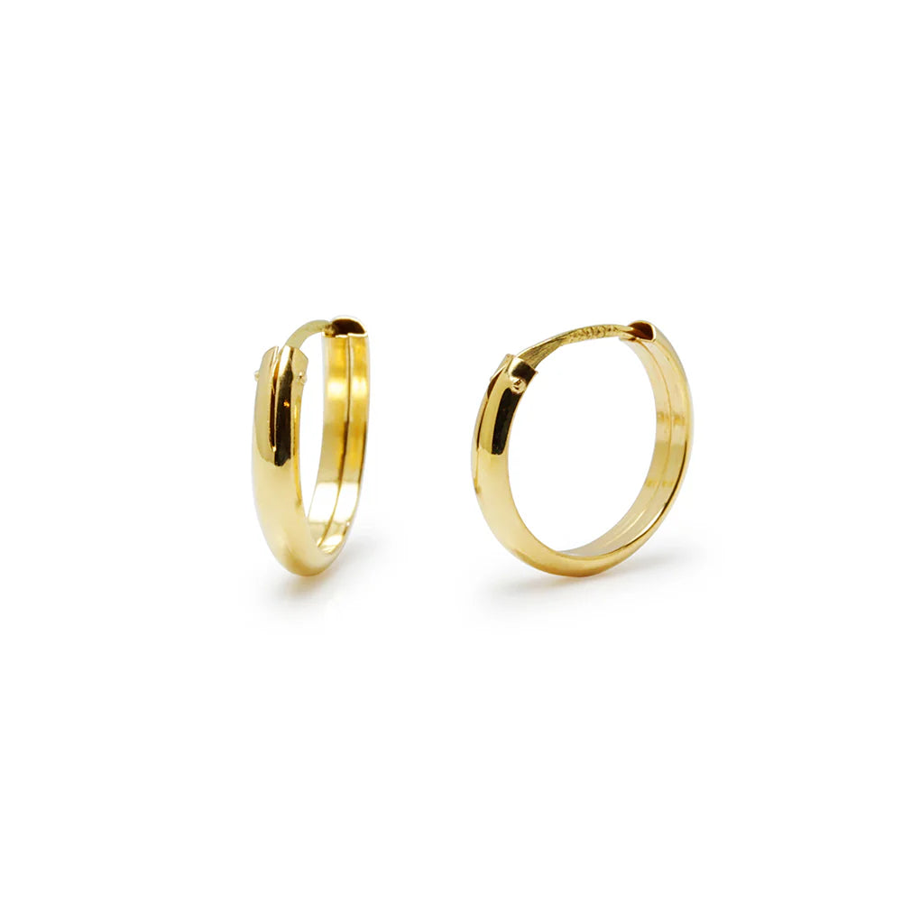 Pendientes Aro Media Caña de Oro 18K