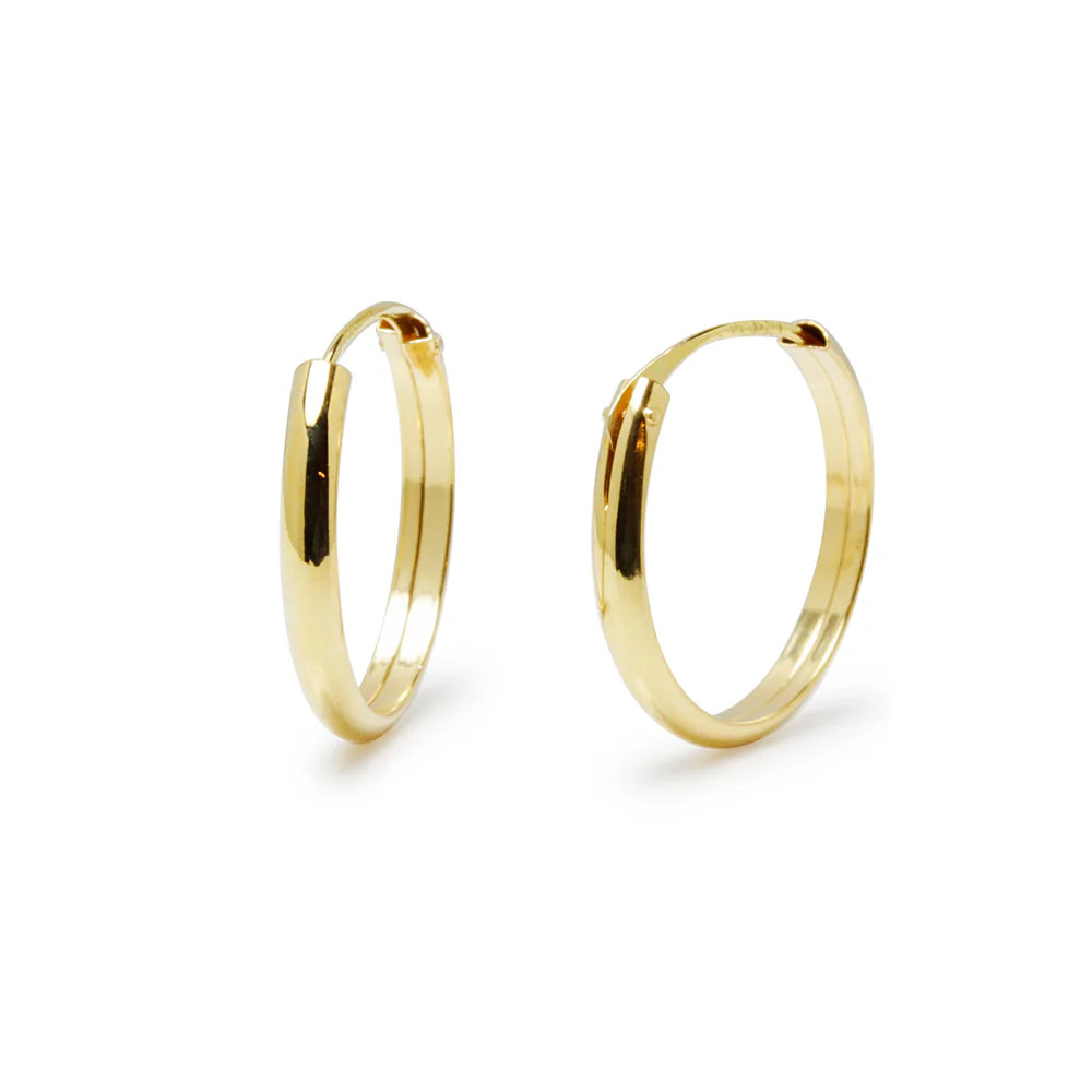 Pendientes Aro Media Caña de Oro 18K