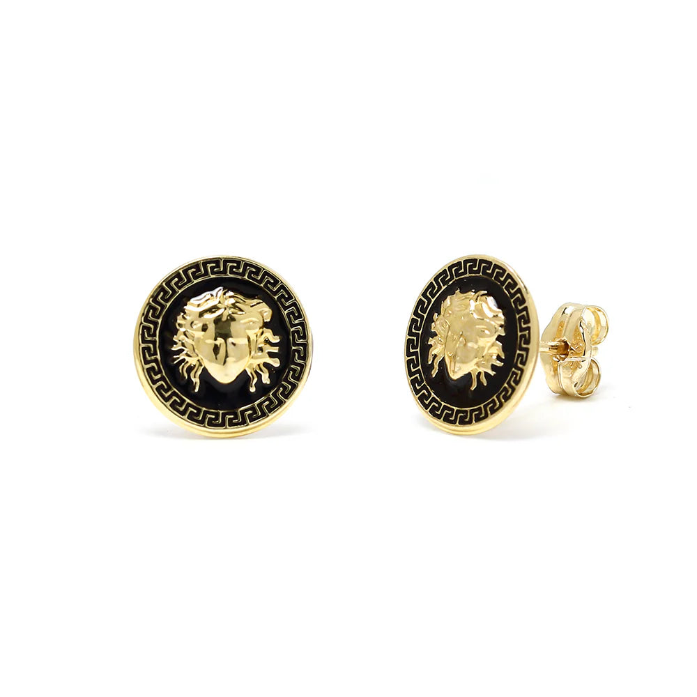 Pendientes Medusa de Oro 9K con Ónix