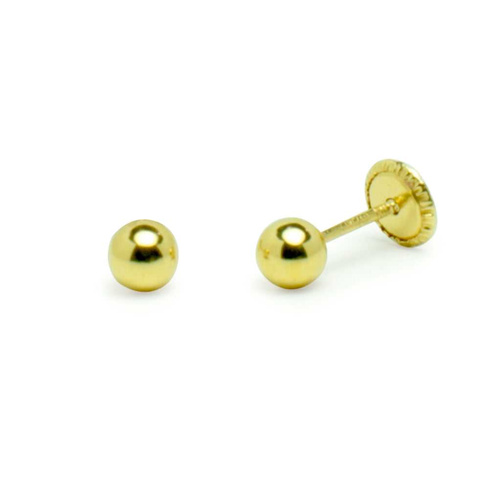 Pendientes Bebés Bola 4mm Oro