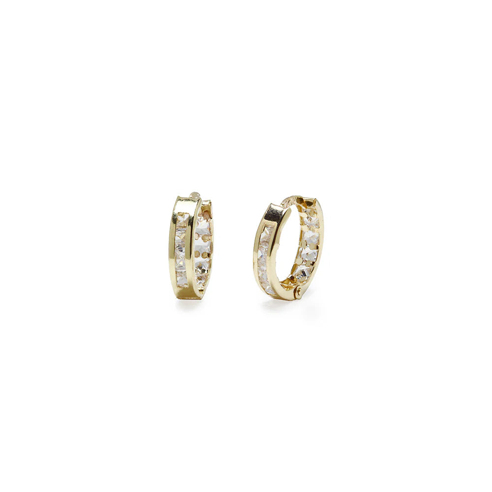 Pendientes Aro de Oro 9K con Circonitas