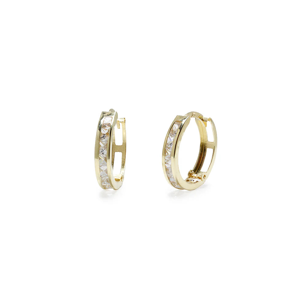 Pendientes Aro de Oro 9K con Circonitas