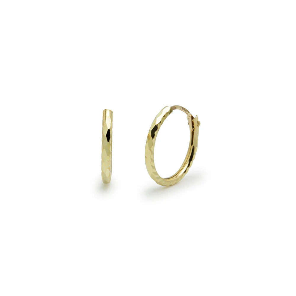 Pendientes Aro de Oro con Tallado Facetado