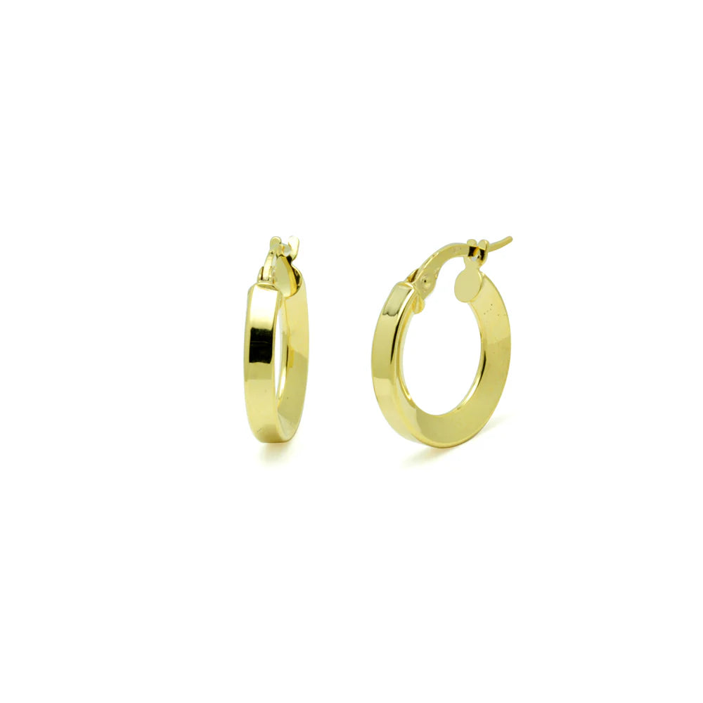 Pendientes Aro Facetado de Oro 18K