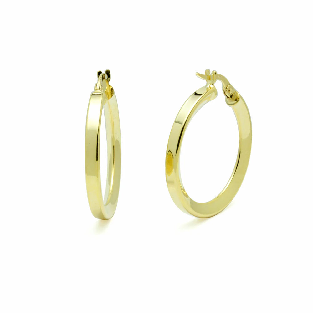 Pendientes Aro Facetado de Oro 18K