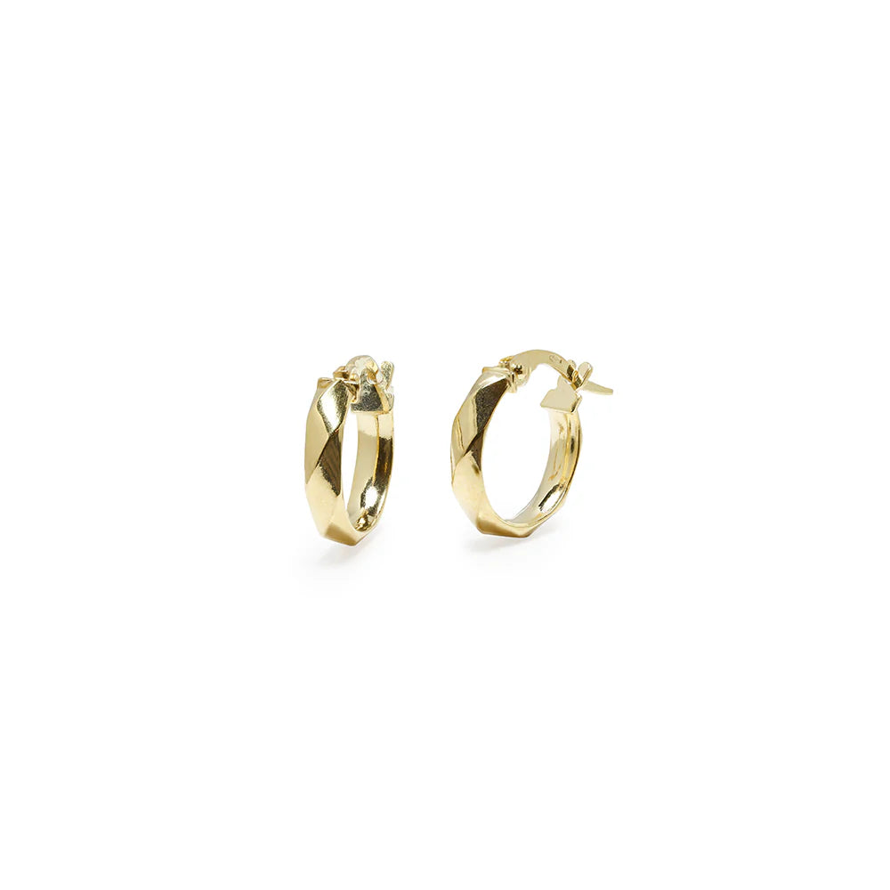Pendientes Aros Diamantados de Oro 18K