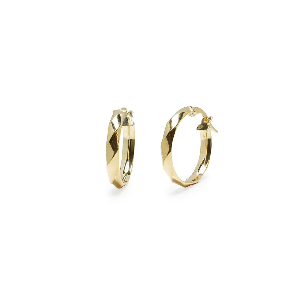 Pendientes Aros Diamantados de Oro 18K