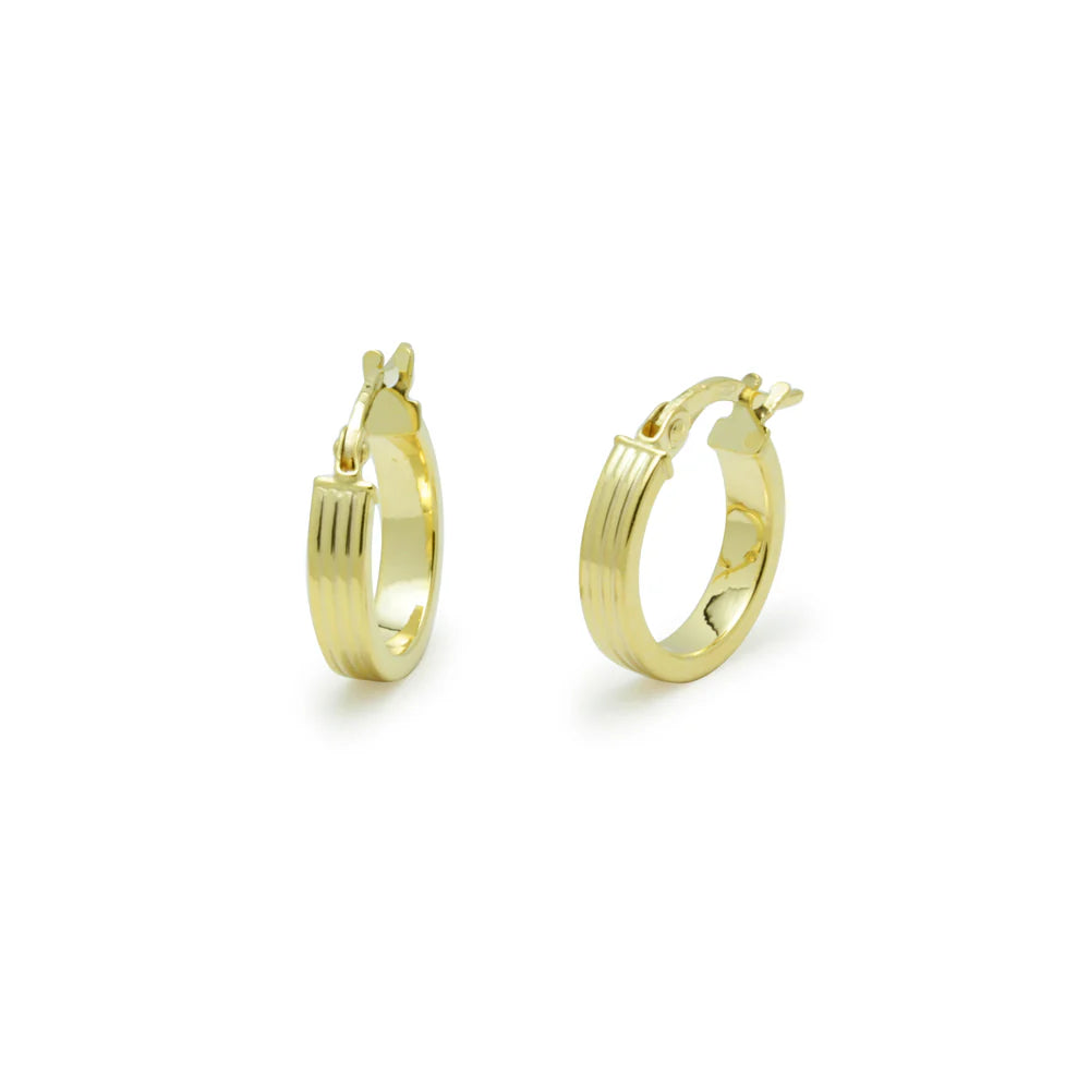 Pendientes Aro Líneas de Oro 9K