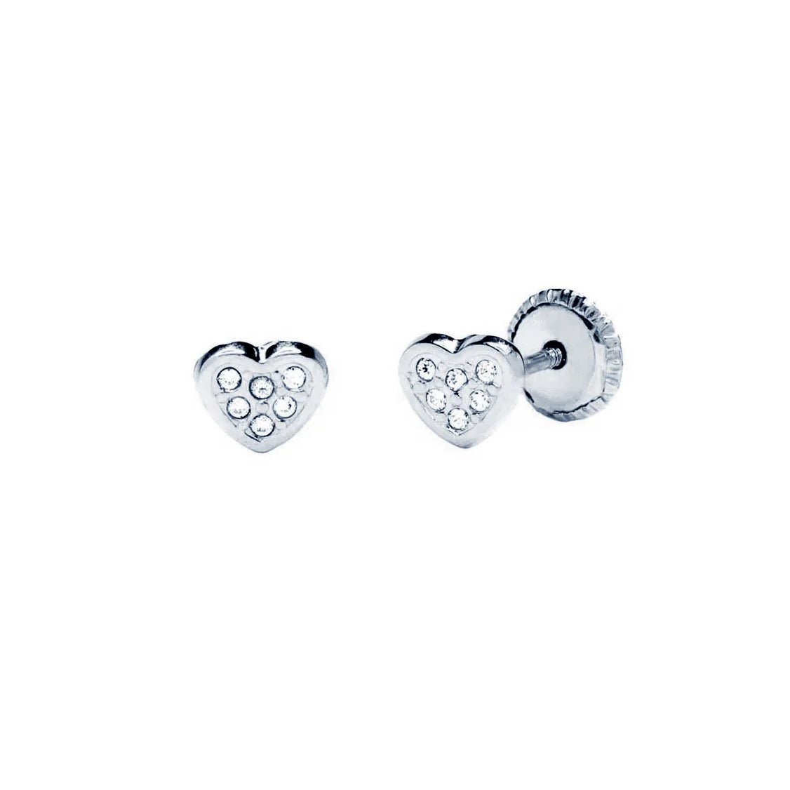 Pendientes Bebés Corazón Circonitas Oro 9k