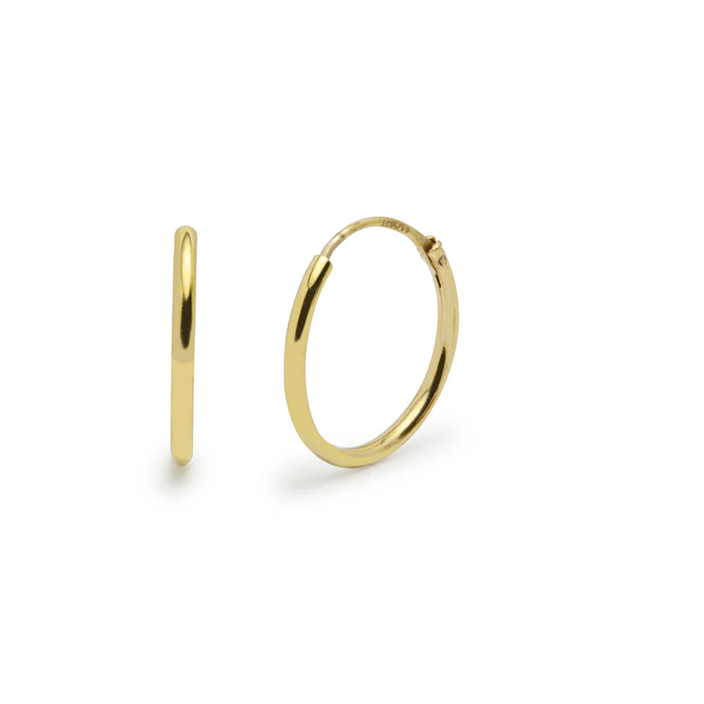 Pendientes Aro Tubo Redondo de Oro 9K