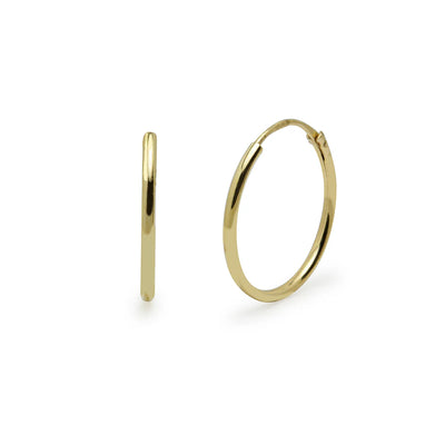 Pendientes Aro Tubo Redondo de Oro 9K