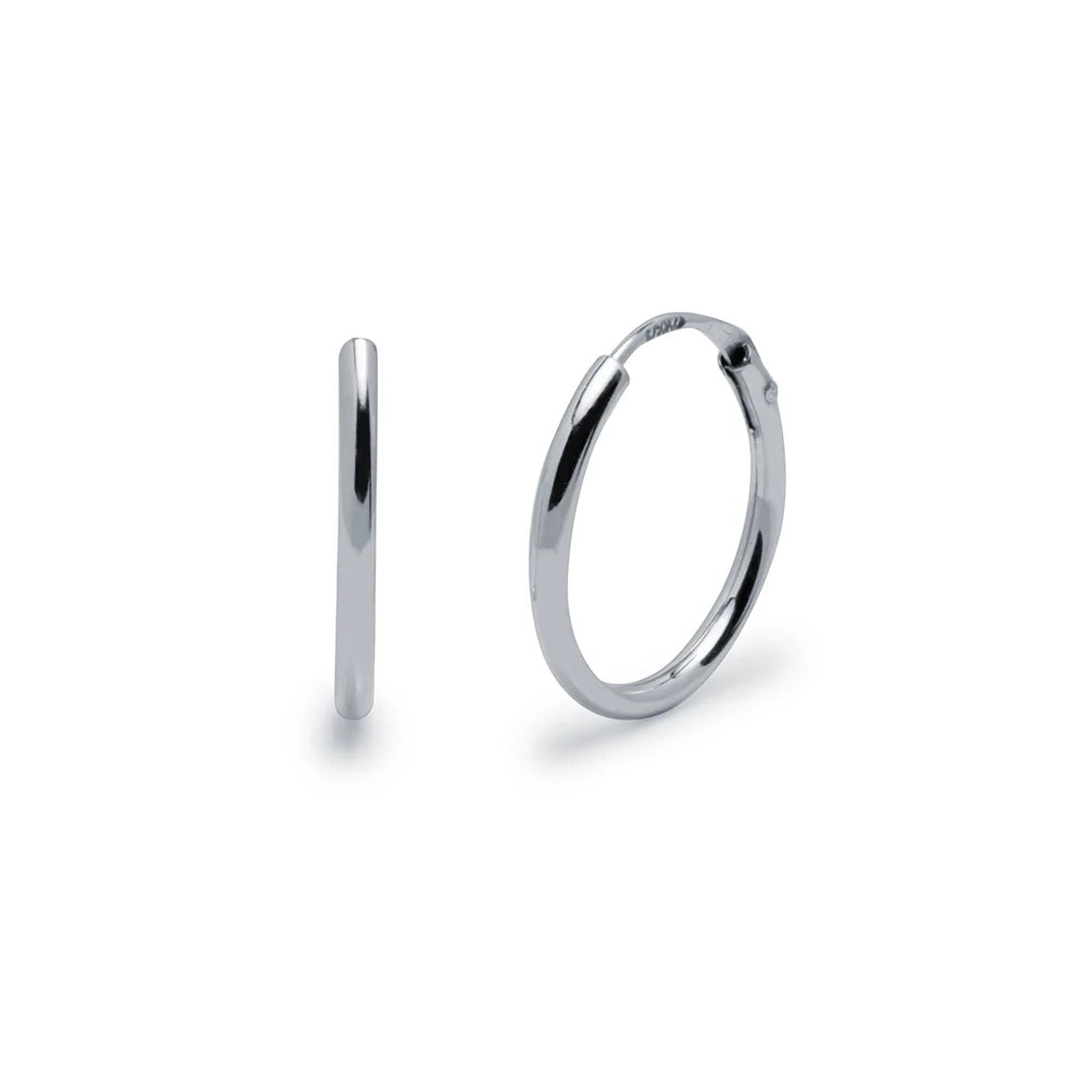 Pendientes Aro Tubo Redondo 12x1,2mm Oro