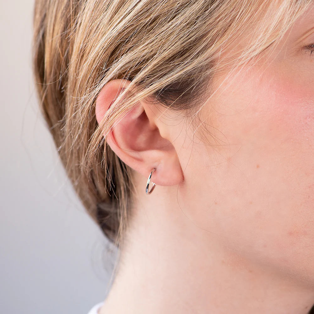 Pendientes Aro Tubo Redondo 12x1,2mm Oro