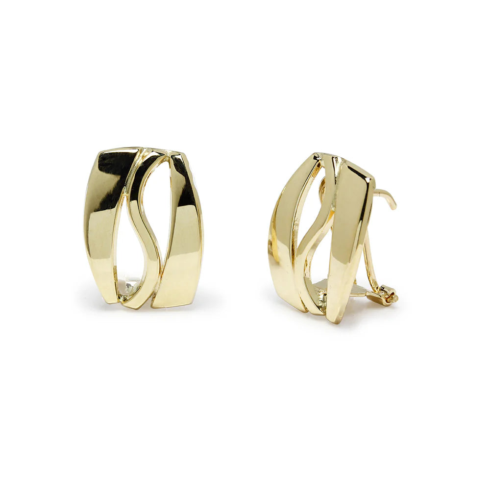Pendientes Omega Band Brillo de Oro 9K