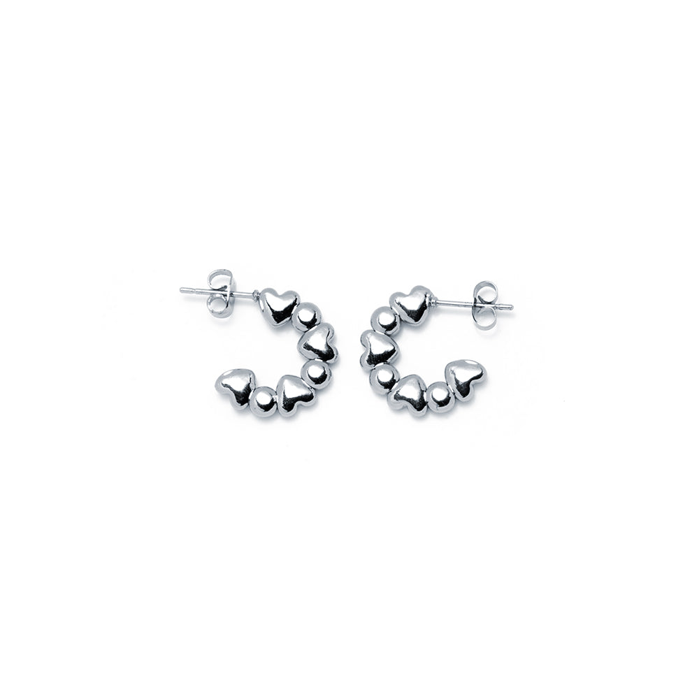 Pendientes Aro CORAZONES 17mm Acero