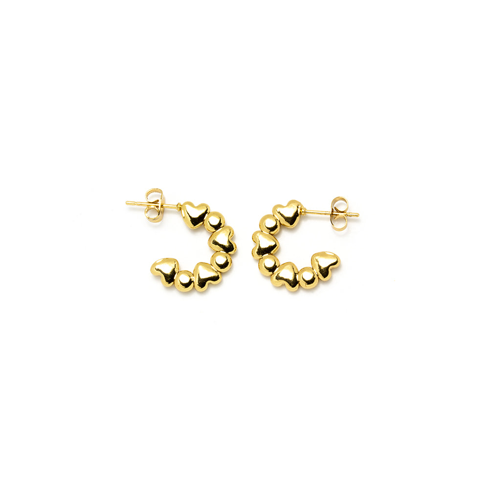 Pendientes Aro CORAZONES 17mm Acero