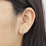 Pendientes aros circonita 15mm Plata