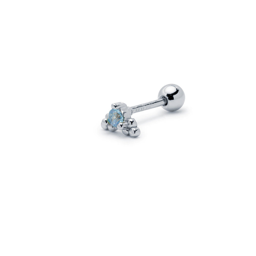 Piercing Piedra Aguamarina Plata