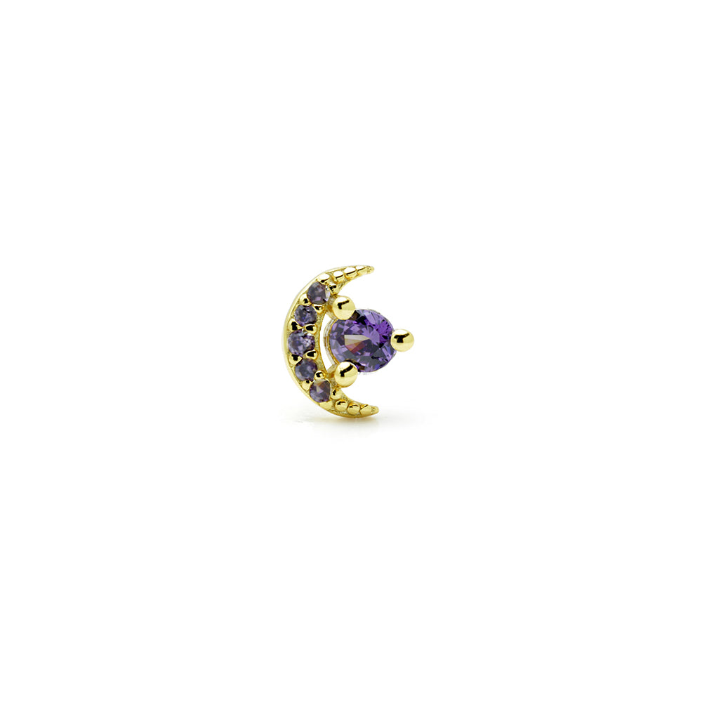 Piercing Luna Circonita Lila Plata