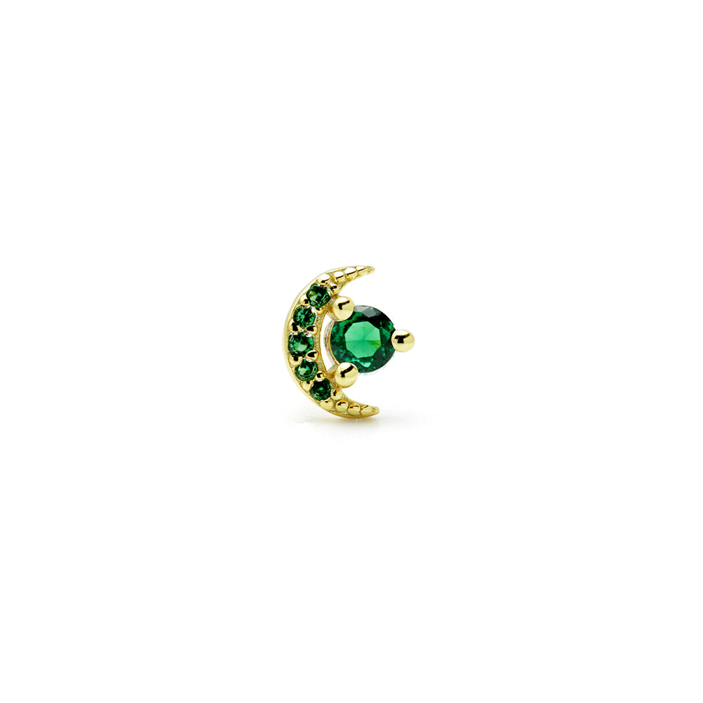 Piercing Luna Verde Plata