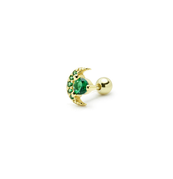 Piercing Luna Verde Plata