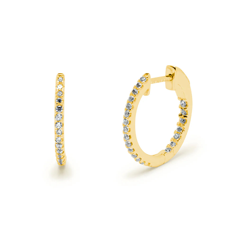 Pendientes Aro Dobles con 44 Diamantes 0,33 Quilates Oro