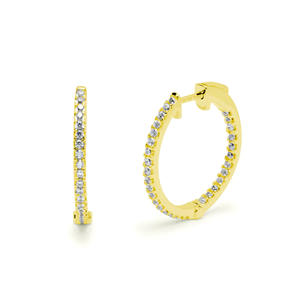 Pendientes Aro Dobles con 62 Diamantes 0,60 Quilates Oro