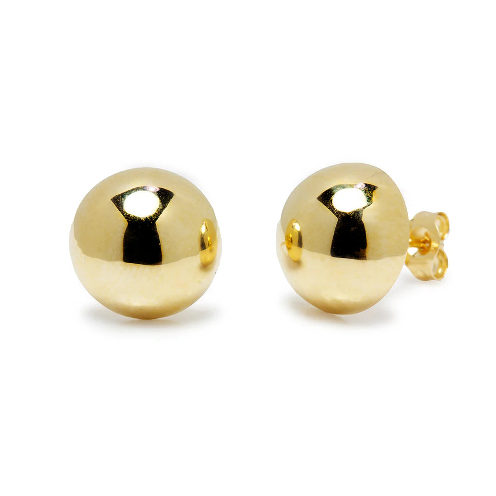 Pendientes Media Bola de Oro 9K