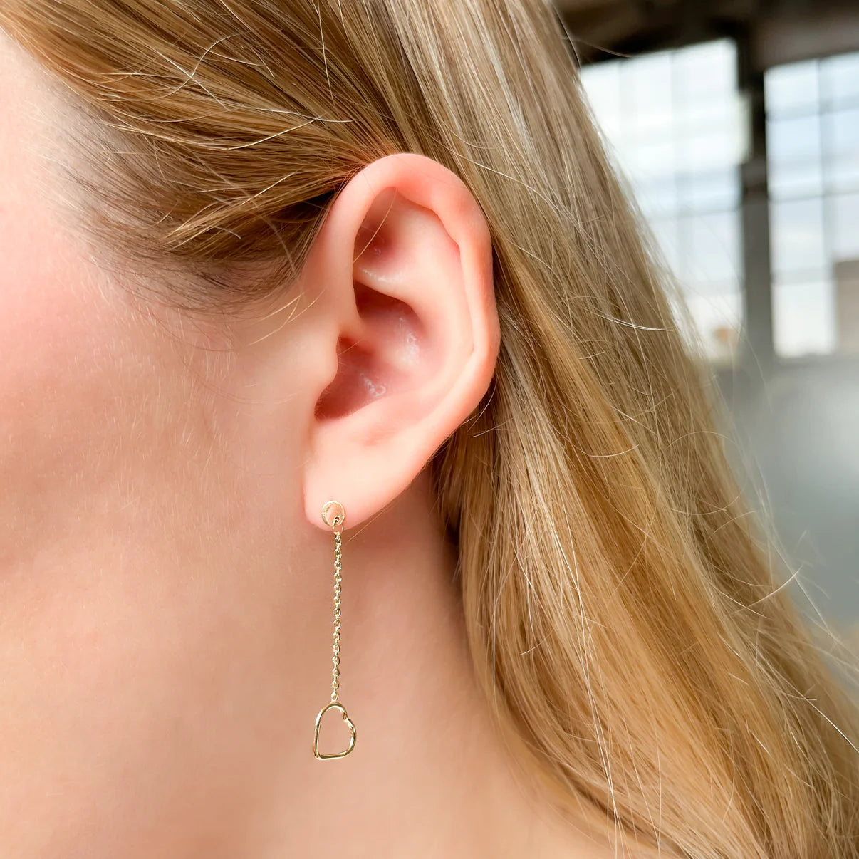 Pendientes Corazón de Oro 9K