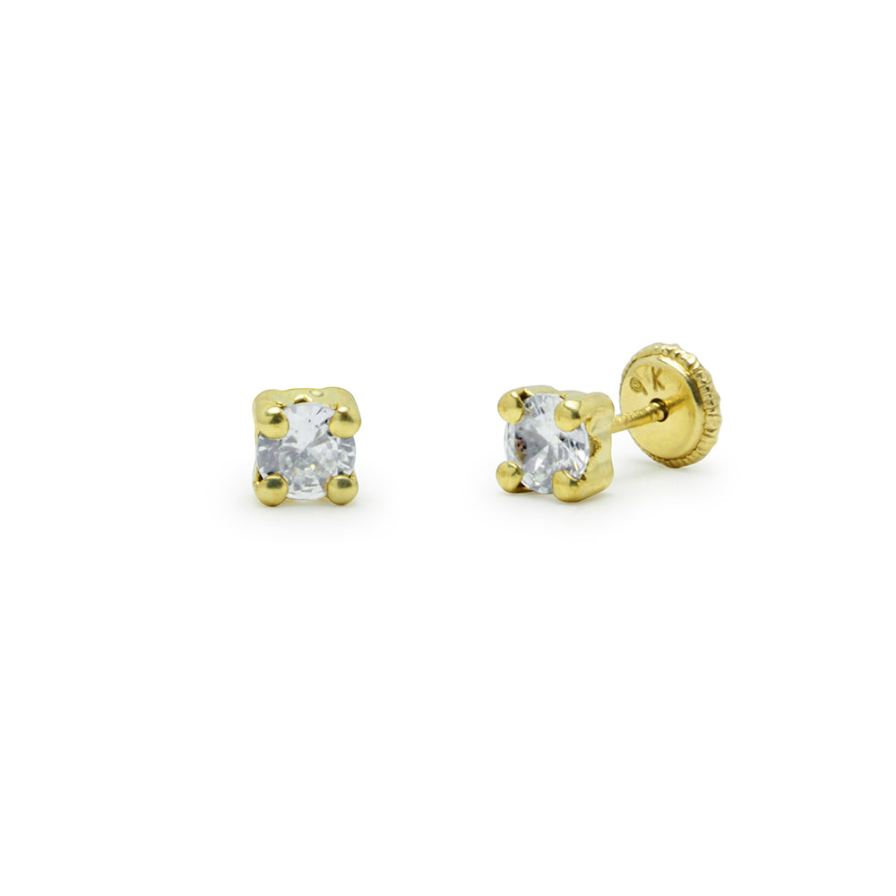 Pendientes Bebés 4 grapas 3mm Oro 9k