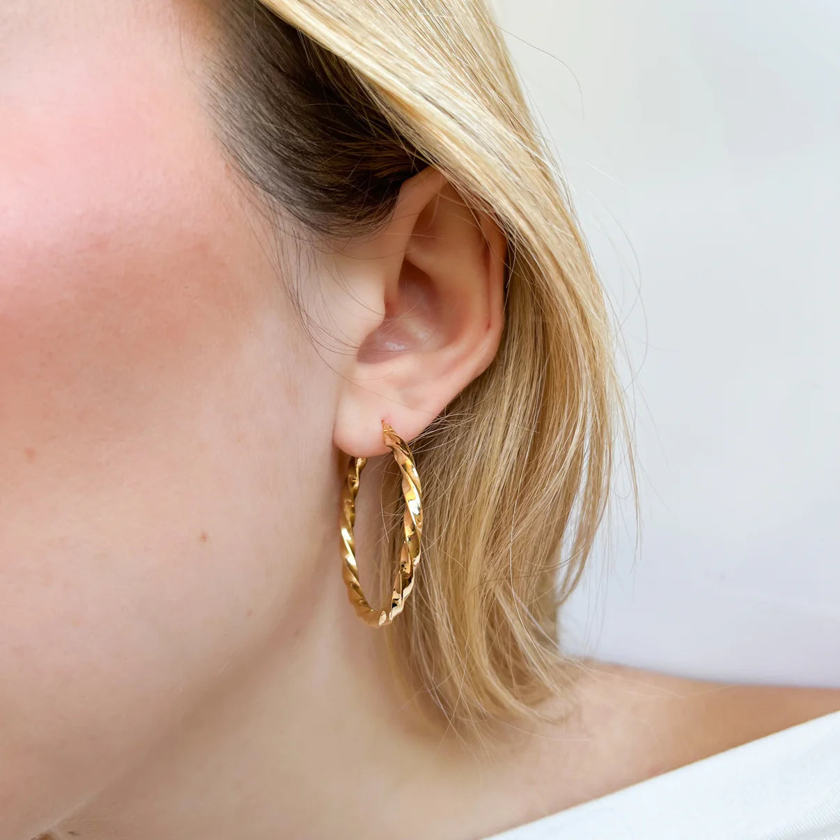Pendientes Aro Rizados de Oro 9K