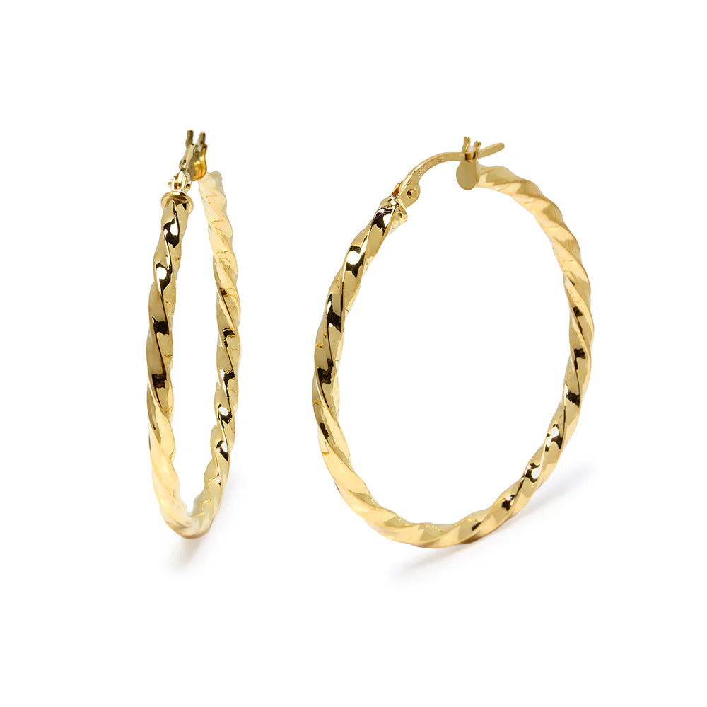 Pendientes Aro Entorchada de Oro 9K
