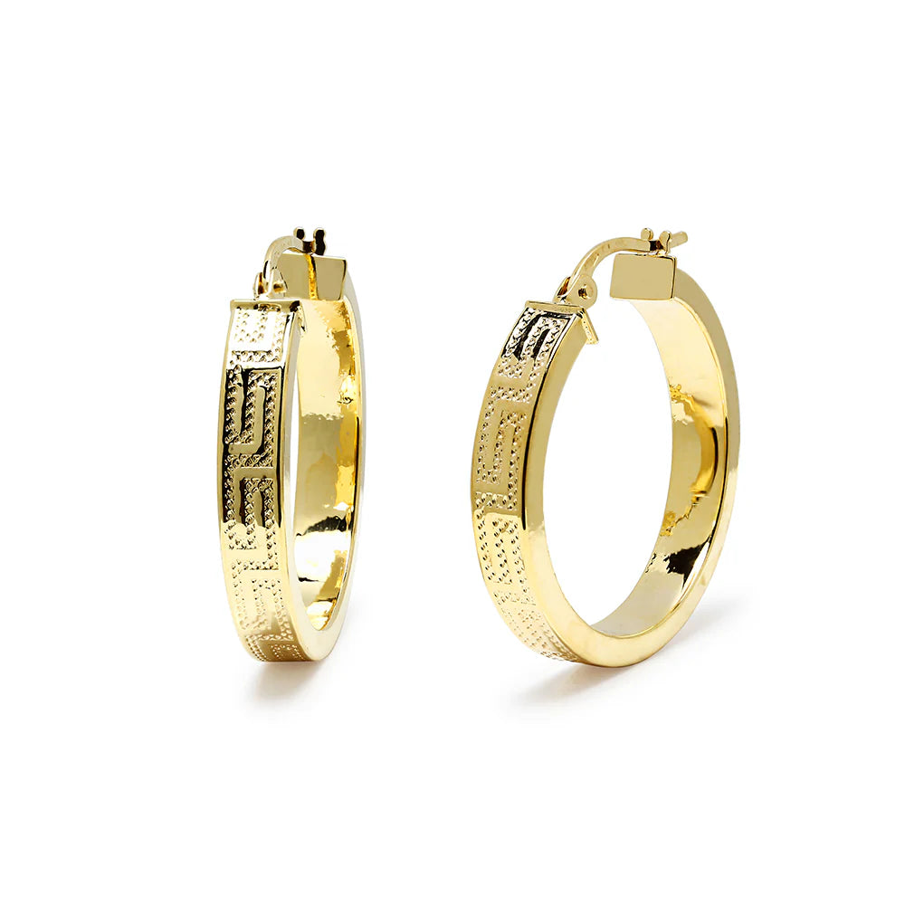 Anillo Cuadrados Greca de Oro 9K para Mujer