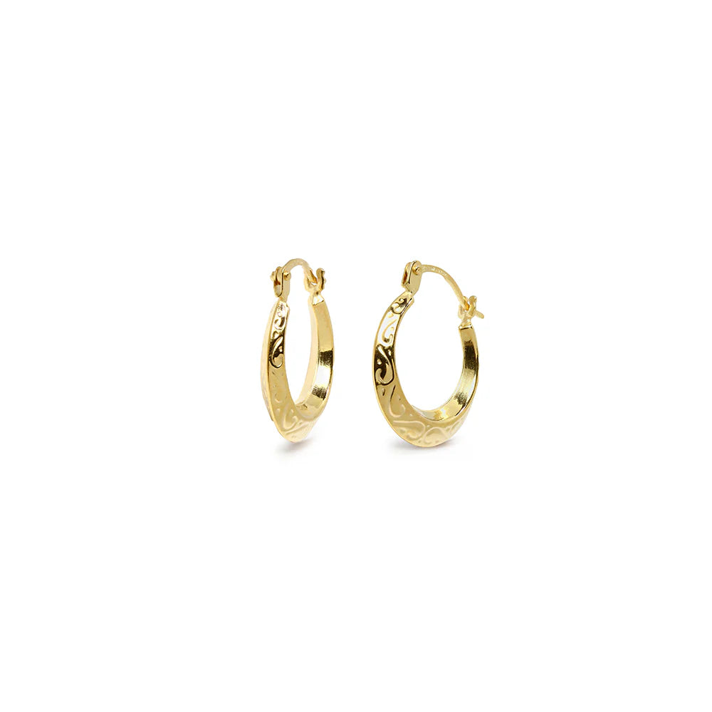 Pendientes Aro de Oro 9K con Mensaje Grabado