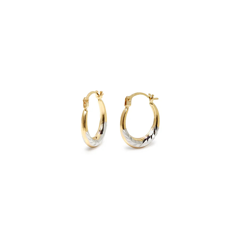 Pendientes Aro Diamantado de Oro 9K para Mujer