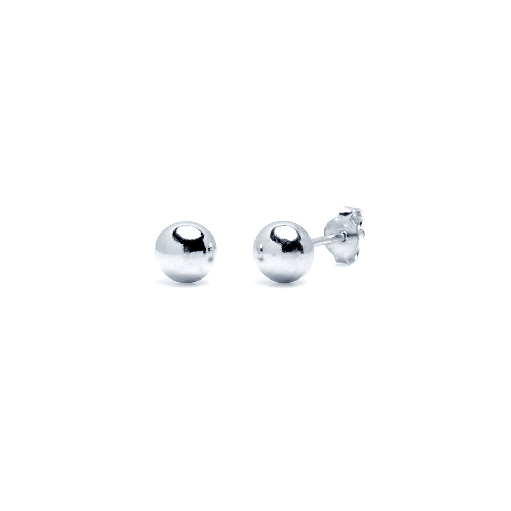 Pendientes bola 6mm plata