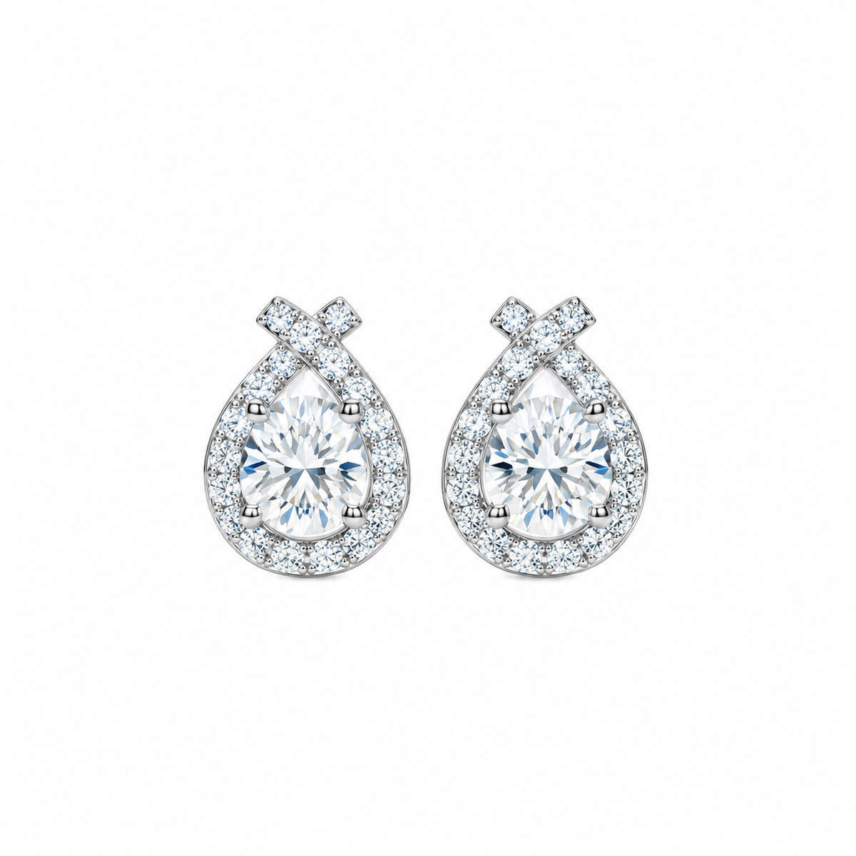 Pendientes Gota de Plata 925 con Moissanita