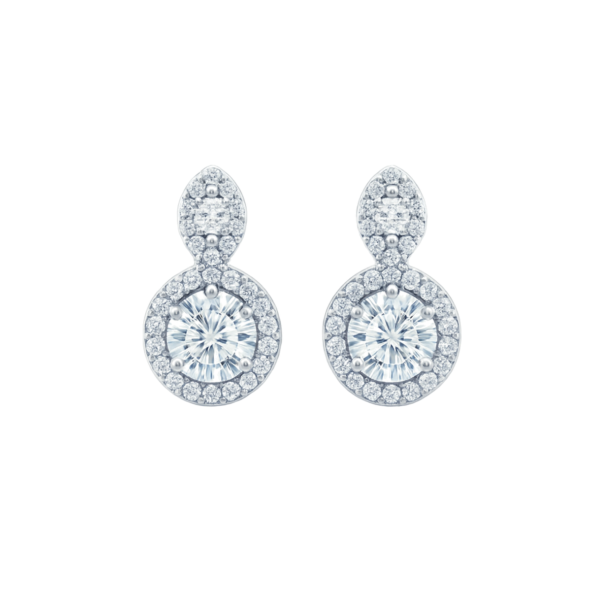 Pendientes Largos de Plata 925 con Moissanita – foto de producto
