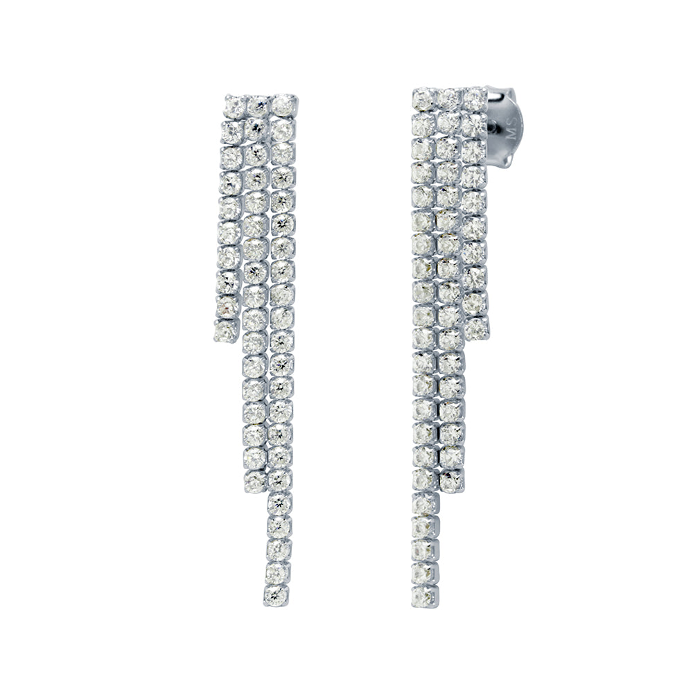 Pendientes Cascade triple plata