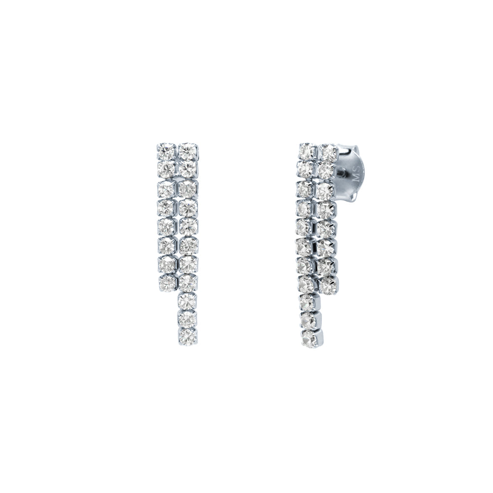 Pendientes Cascade doble plata